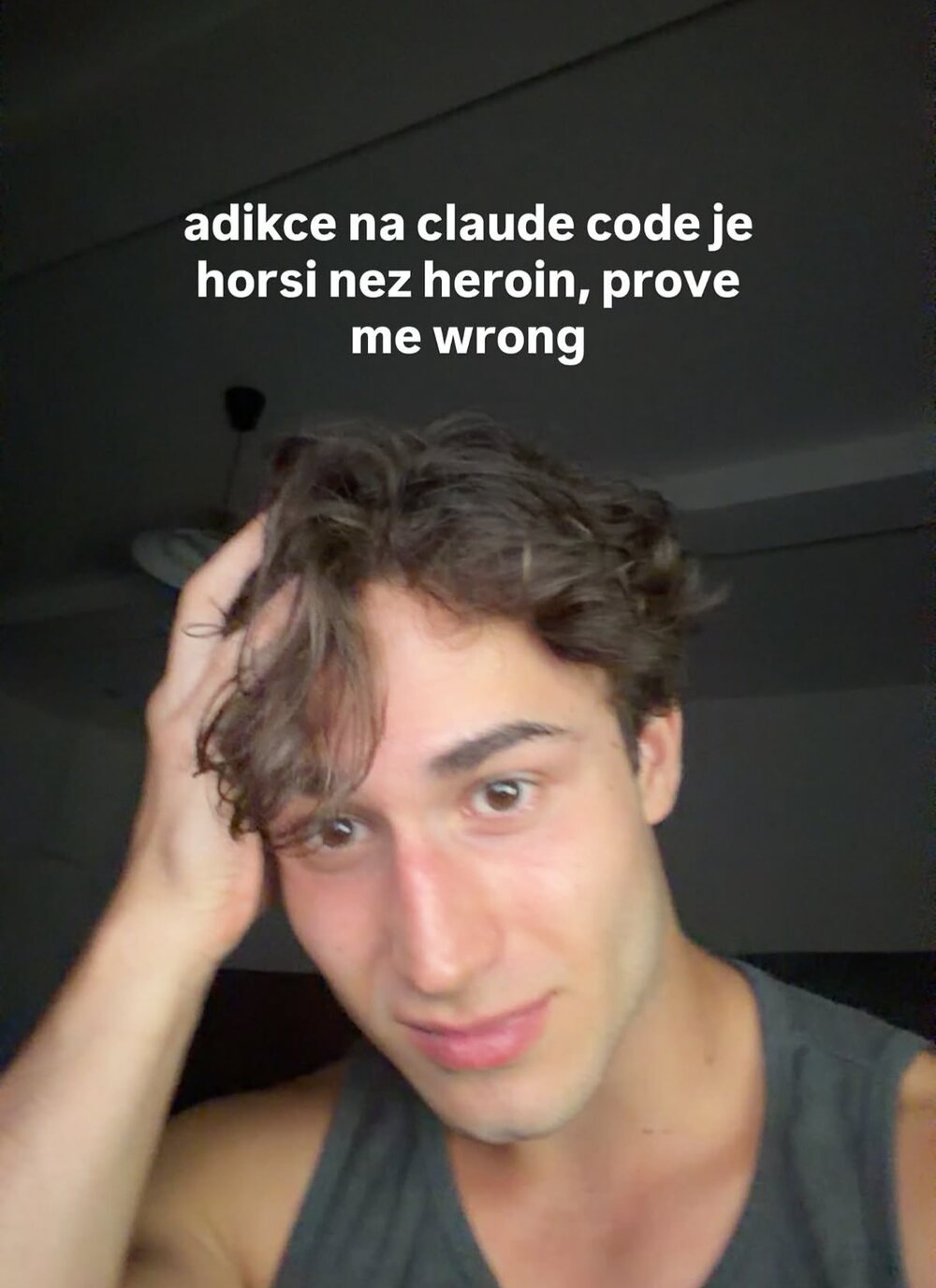 Albert Hroch, story z Instagramu: adikce na Claude Code je horší než heroin